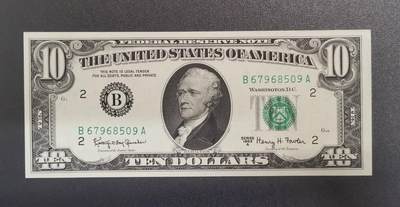 《艾美收藏》第218期-11.2周日外币荟萃 - 美国1963A版小头10美元UNC无4