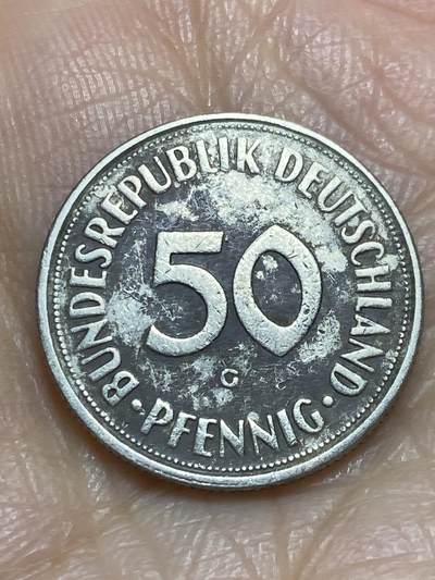 2025年第一百二十场(总第一百四十六场）外国好品散币(免佣金) - 德国🇩🇪1950年50芬尼(G标，卡尔斯鲁厄造)