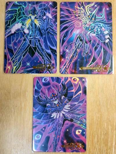 龙虎卡牌第六一场 （无佣金，单场满200元包邮，欢迎送拍） - 彩闪3张 京珞卡牌 圣斗士系列 冥界三巨头 一套