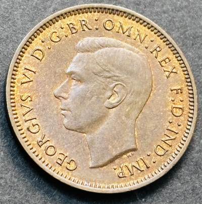 文馨钱币收藏第 278 场，银元，纸币，铜章场 长期接收代拍品 - 极美品 1940年英国乔治六世法新铜币