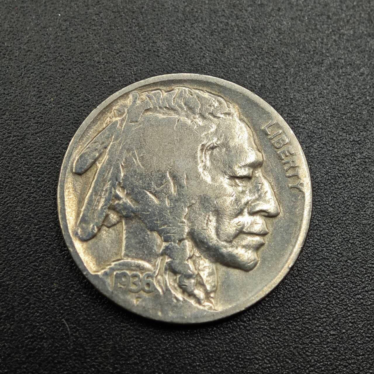 【淘币小摊】实时拍第七百八十一拍   散币场   满百包邮可预留二周 每周一统一发货   美国1936年野牛5分