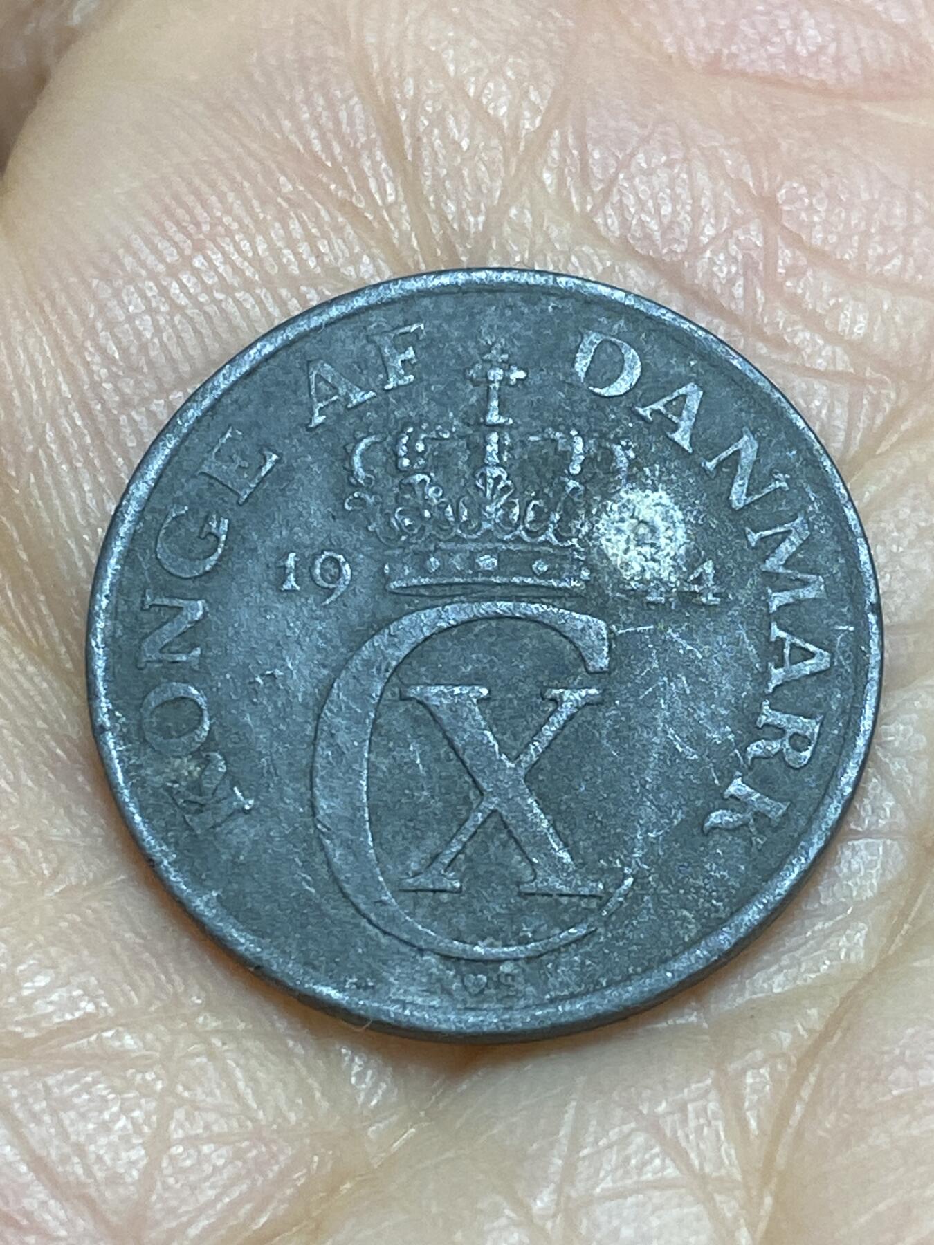 2025年第一百二十场(总第一百四十六场）外国好品散币(免佣金) 丹麦🇩🇰1944年2欧尔(克里斯蒂安十世，N; GJ版)