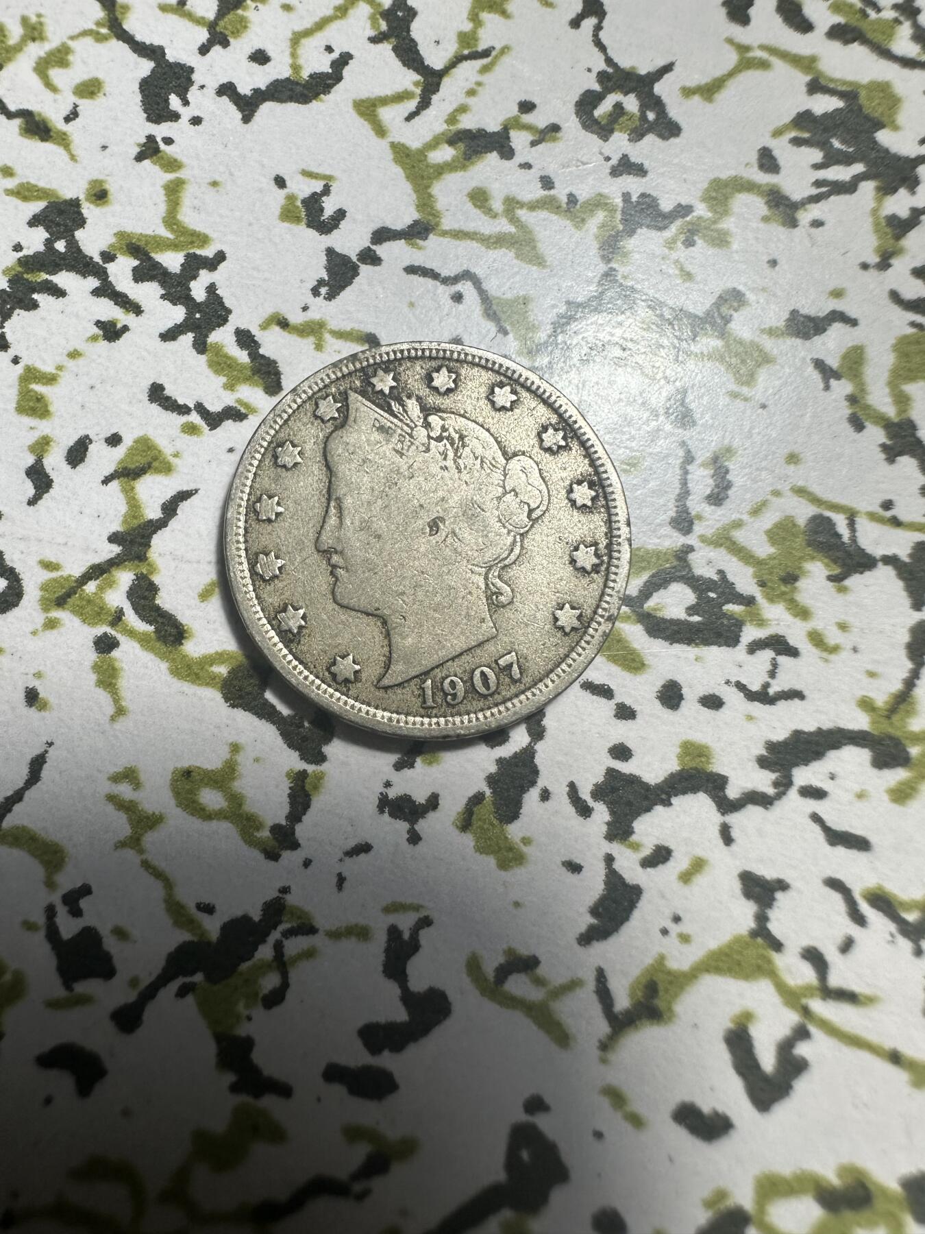 外国钱币，章 美国1907年五分，少见