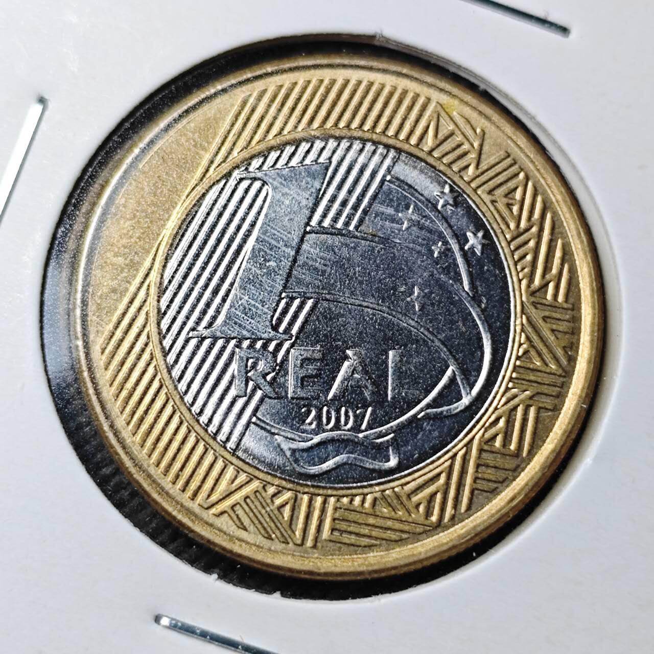 KK钱币收藏小铺  第361场  2月预留时间 周末发货  2007巴西1瑞尔双色币