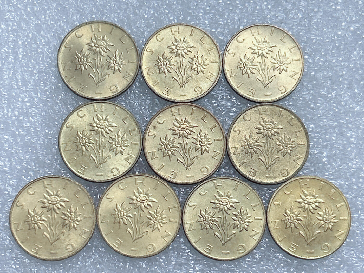 第一海外回流一元起拍收藏 散集专场  第260期 奥地利1先令黄铜币 10枚 原光好品