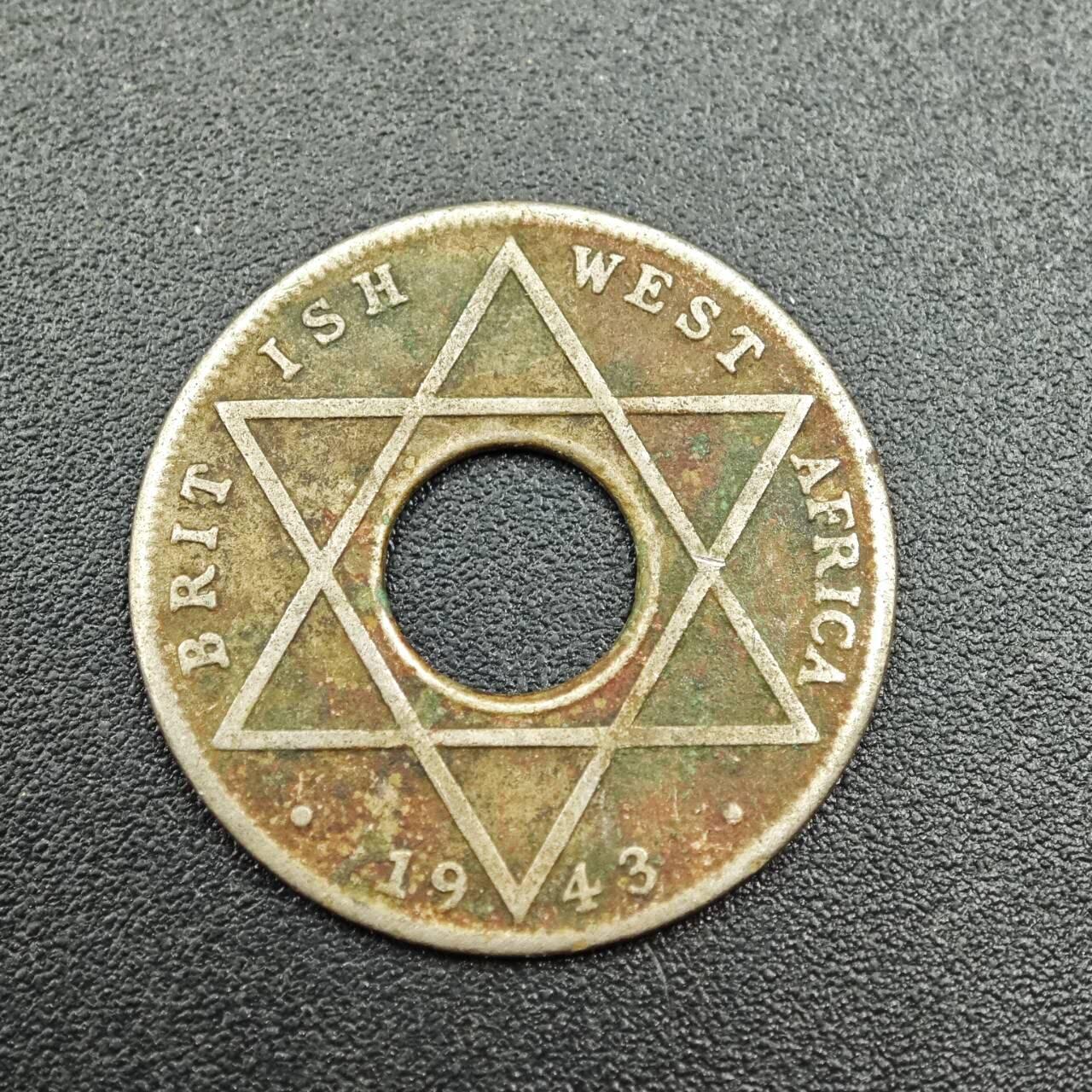 【淘币小摊】实时拍第七百八十一拍   散币场   满百包邮可预留二周 每周一统一发货   英属西非1943年乔治六世1/10便士镍币