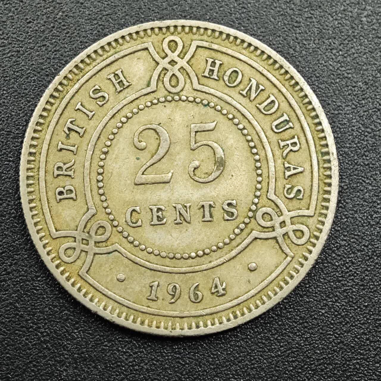 【淘币小摊】实时拍第七百八十一拍   散币场   满百包邮可预留二周 每周一统一发货   洪都拉斯1964年25分镍币