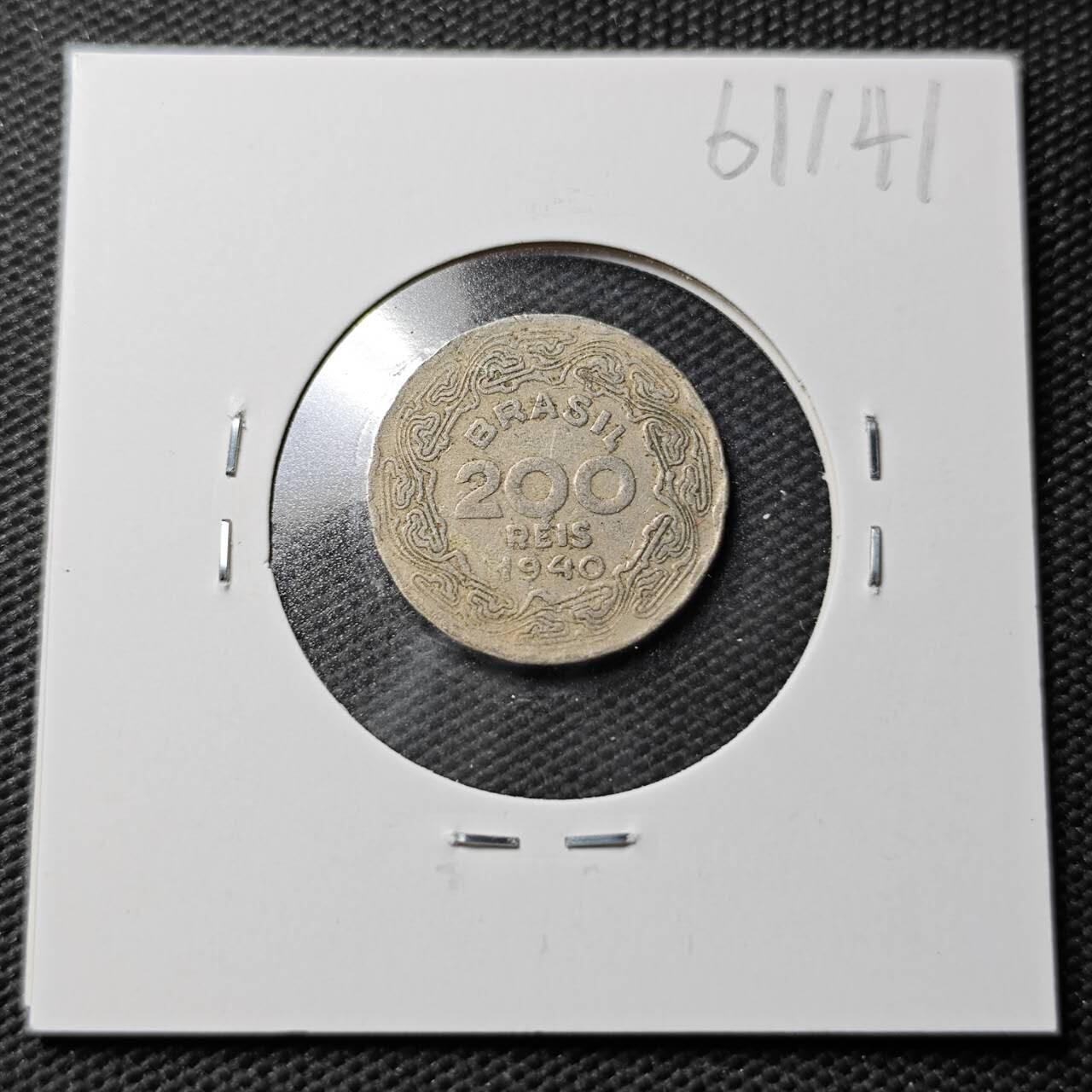 KK钱币收藏小铺  第361场  2月预留时间 周末发货  1940巴西200瑞斯