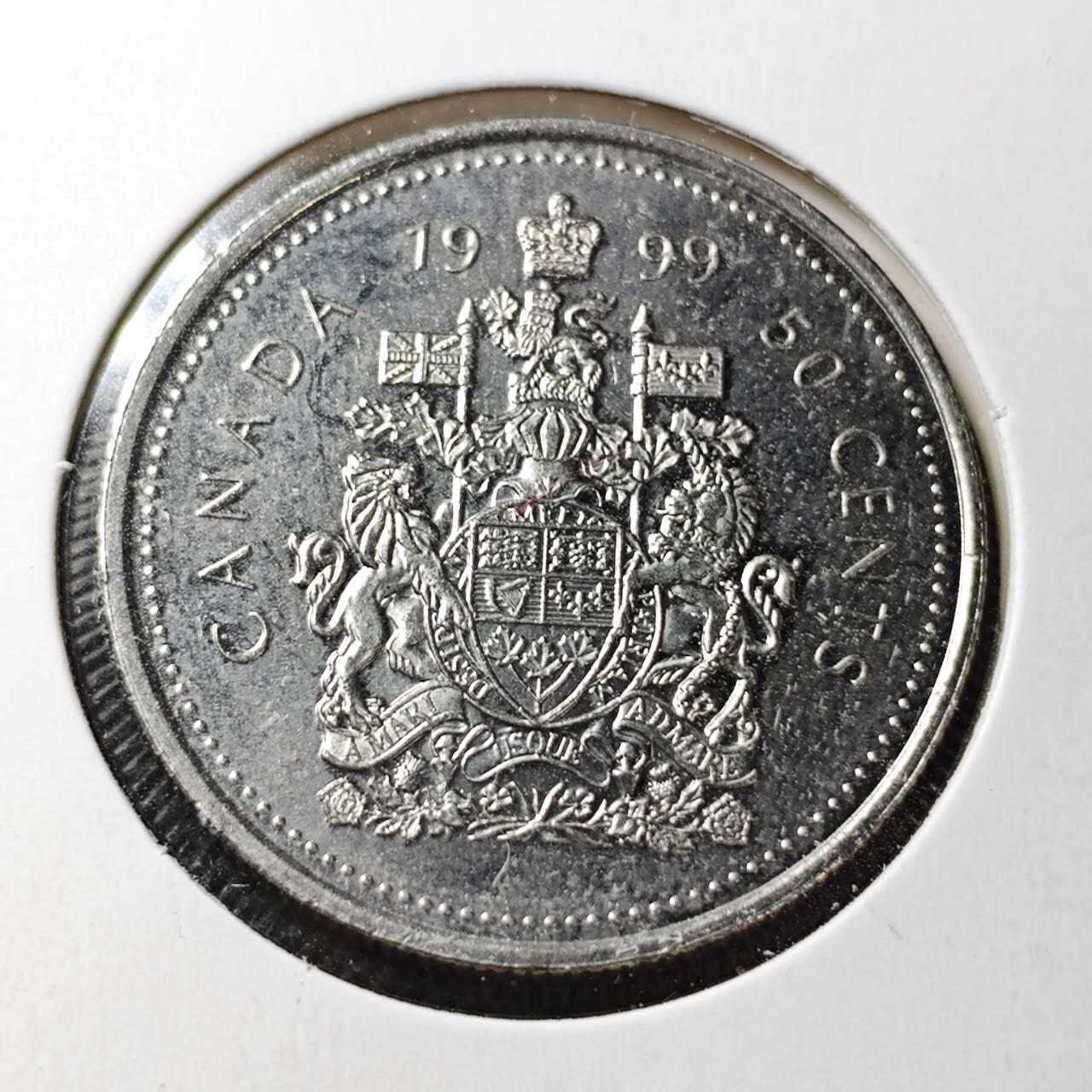 KK钱币收藏小铺  第362场  2月预留时间 周末发货  1999加拿大50分