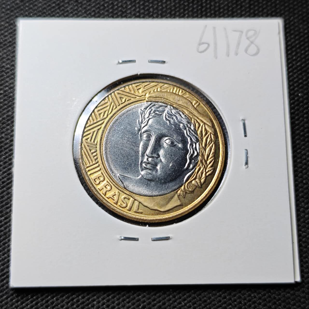 KK钱币收藏小铺  第361场  2月预留时间 周末发货  巴西1瑞尔双色币