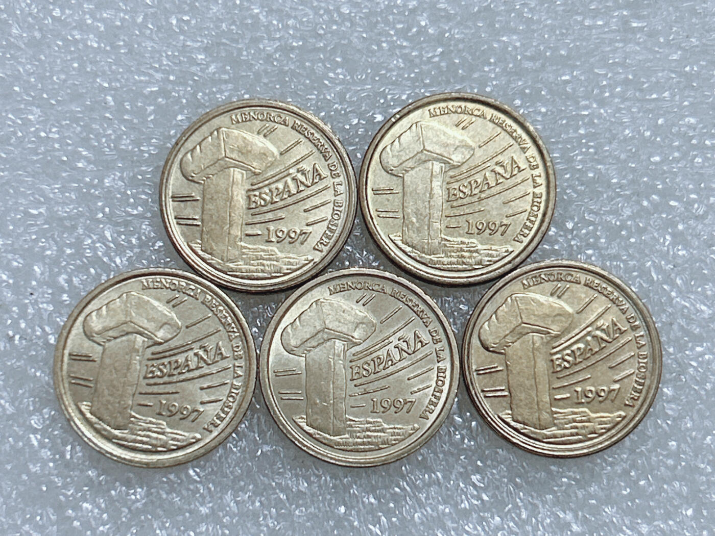 第一海外回流一元起拍收藏 散集专场  第260期 西班牙1997年5比塞塔黄铜币 5枚 原光好品