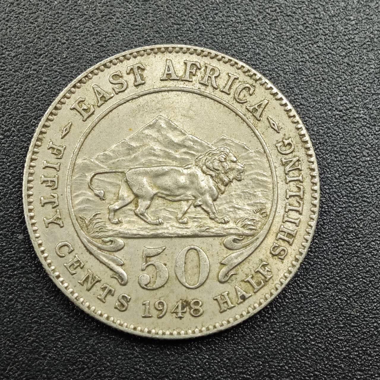 【淘币小摊】实时拍第七百八十一拍   散币场   满百包邮可预留二周 每周一统一发货   英属东非1948年乔治六世50分镍币