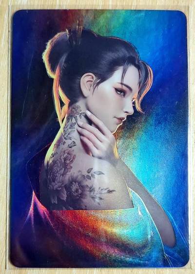 龙虎卡牌第六一场 （无佣金，单场满200元包邮，欢迎送拍） - 粗彩闪 宁缺卡牌 花背侠女