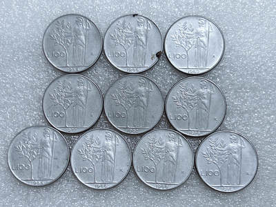 第一海外回流一元起拍收藏 散集专场  第260期 - 意大利100里拉不锈钢币 10枚