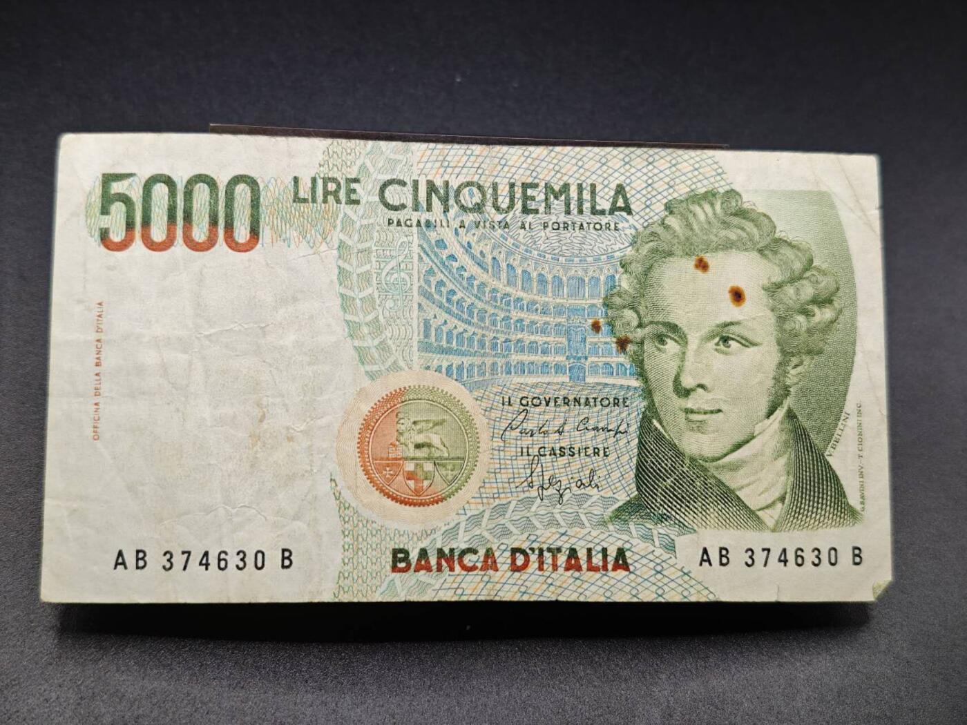 【淘币小摊】实时拍第七百八十二拍   无佣金纸币福利场   满百包邮可预留二周 每周一统一发货   意大利5000里拉