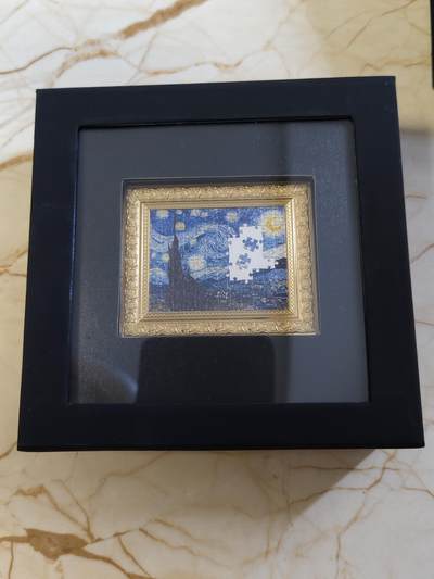 第180期拍卖【长期征集拍品】【北京币展专场】 - 纽埃2022年世界名画拼图艺术系列梵高星空纪念币，银999+铜，1克/60克，发行量2000枚