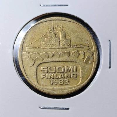 KK钱币收藏小铺  第361场  2月预留时间 周末发货 -  1983芬兰5马克破冰船