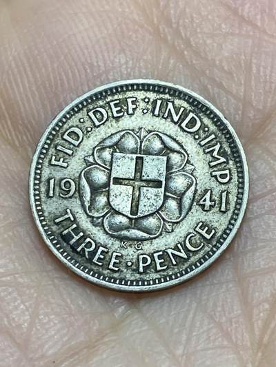 2025年第一百二十场(总第一百四十六场）外国好品散币(免佣金) - 英国🇬🇧1941年3便士银币(乔治六世第一版，500银)