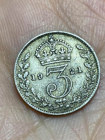 2025年第一百二十场(总第一百四十六场）外国好品散币(免佣金) - 英国🇬🇧1921年3便士银币(乔治五世第二版，500银)