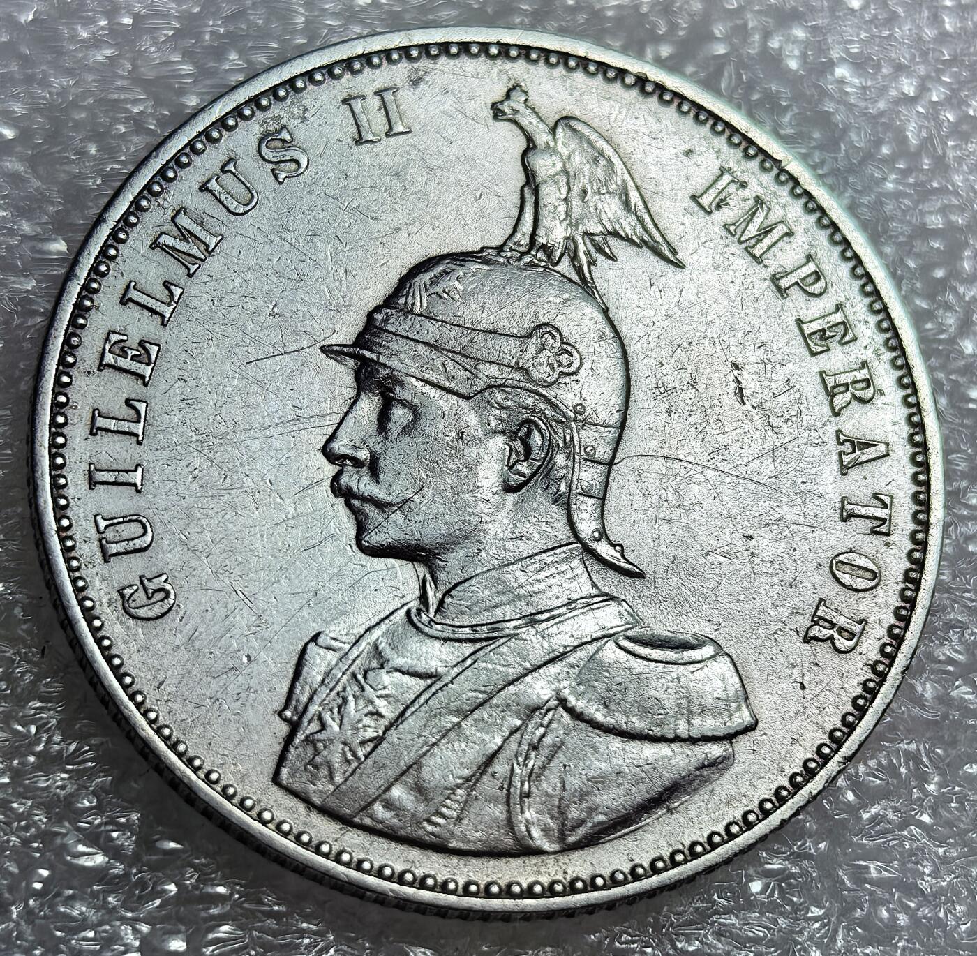 埃及、德属东非、匈牙利、葡萄牙、沙俄古银币古铜币，周五晚上九点倒数截拍，满百包邮，可寄存半年，喜欢朋友微信扫描二维码可直接参拍 好品相德属东非1906年1卢比银币km10