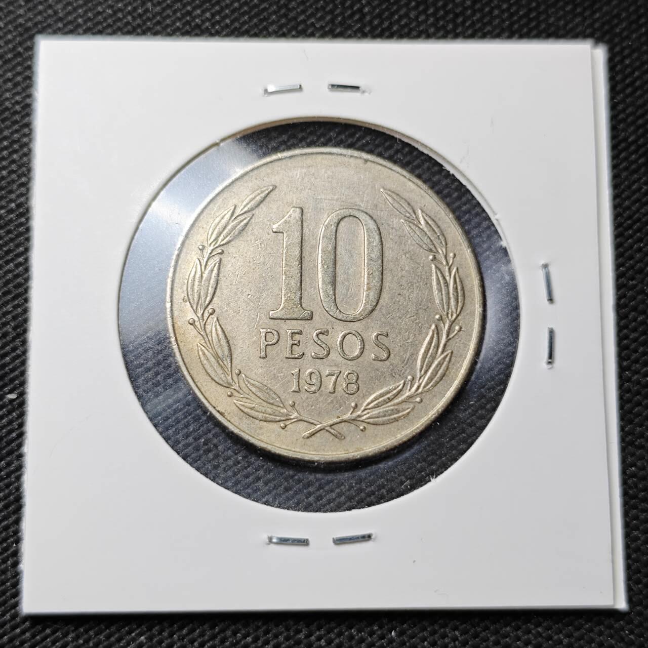 KK钱币收藏小铺  第362场  2月预留时间 周末发货  1978智利10比索 自由女神