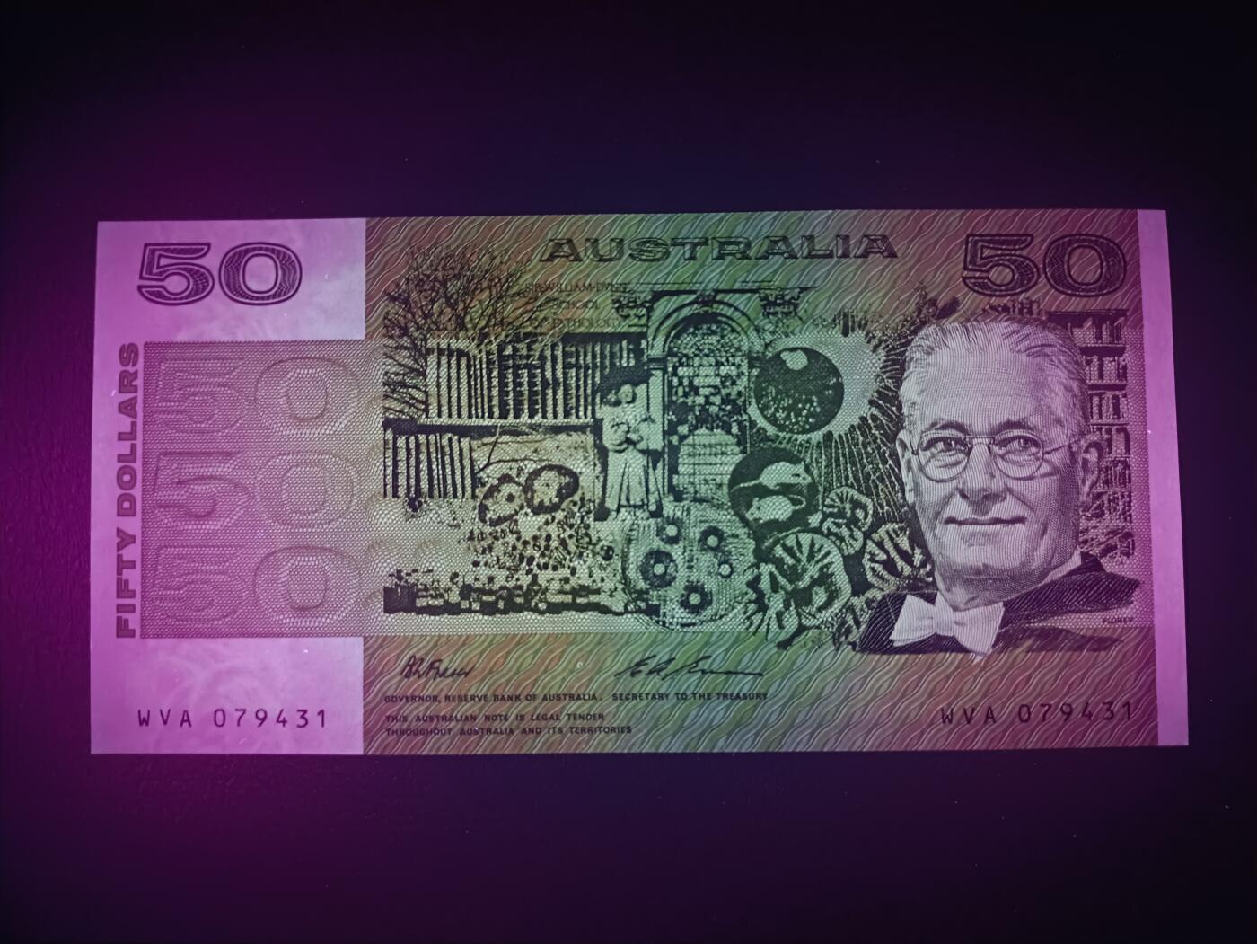 2025十一月第一期，总199期 澳大利亚1991年50元UNC，病理学家弗洛勒伊和生物学家罗斯