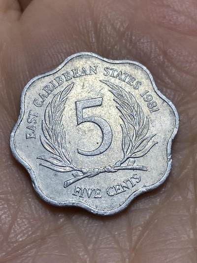 2025年第一百二十场(总第一百四十六场）外国好品散币(免佣金) - 东加勒比1981年5分(伊丽莎白二世中年花冠)