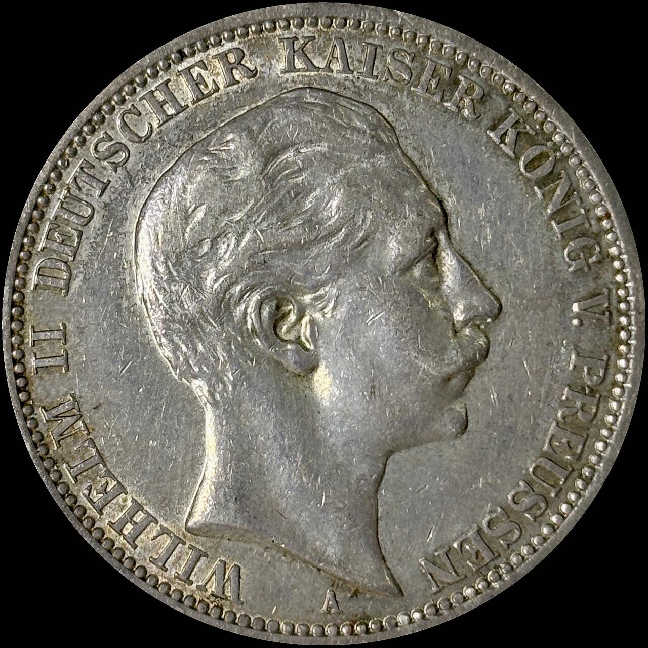 【雨安】【世界币章112-113期】周五/周六 两场连拍 2025-10-31 周五 19:30 保真 8秒倒数自动落锤 高效拍卖  [裸币德国] Germany 德国 帝国 普鲁士 3马克 威廉二世 1912年