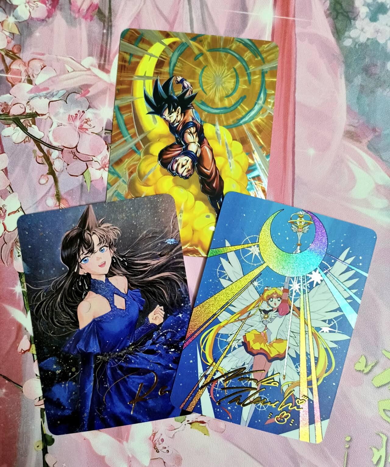 龙虎卡牌第六一场 （无佣金，单场满200元包邮，欢迎送拍） 彩闪3张 白花 经典动漫人物