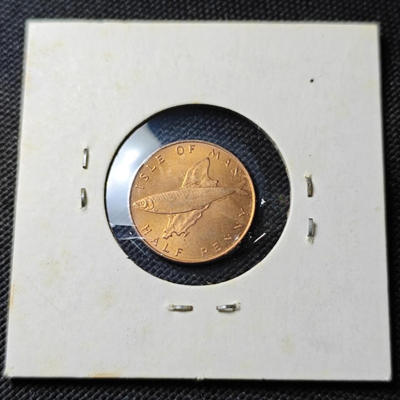 KK钱币收藏小铺  第362场  2月预留时间 周末发货  1976马恩岛半便士铜币 好品