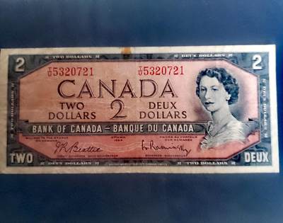 加拿大1961-72年2加元靓品纸币 - 加拿大1961-72年2加元靓品纸币