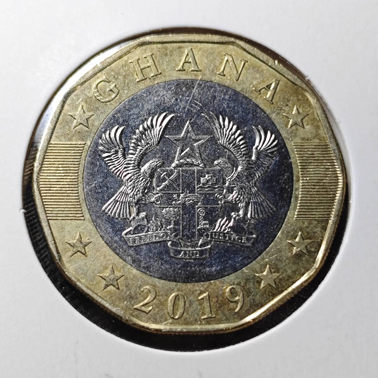 KK钱币收藏小铺  第362场  2月预留时间 周末发货  2019加纳2塞地 近年份 稀少面值