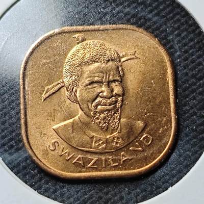 KK钱币收藏小铺  第361场  2月预留时间 周末发货 -  1975斯威士兰2分铜币 好品