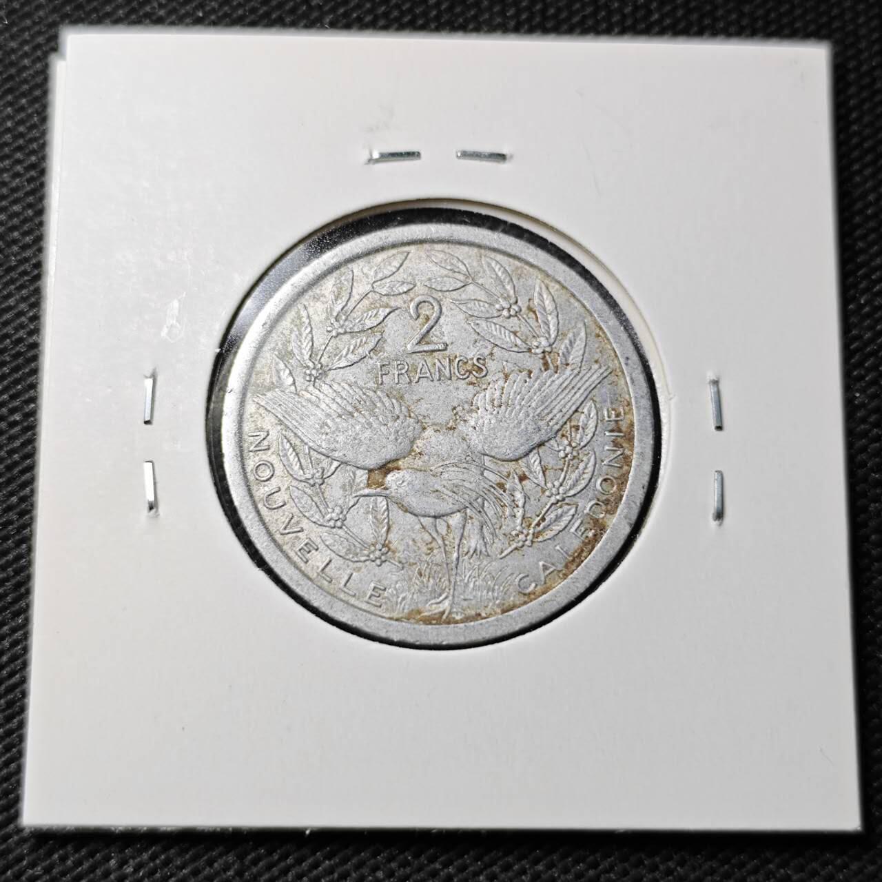 KK钱币收藏小铺  第361场  2月预留时间 周末发货  1949法属新喀里多尼亚2法郎