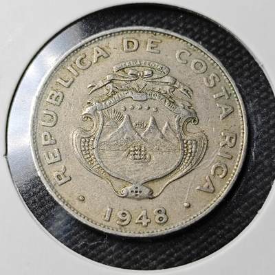 KK钱币收藏小铺  第361场  2月预留时间 周末发货 -  1948哥斯达黎加25分