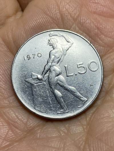 2025年第一百二十场(总第一百四十六场）外国好品散币(免佣金) - 意大利🇮🇹1970年50里拉