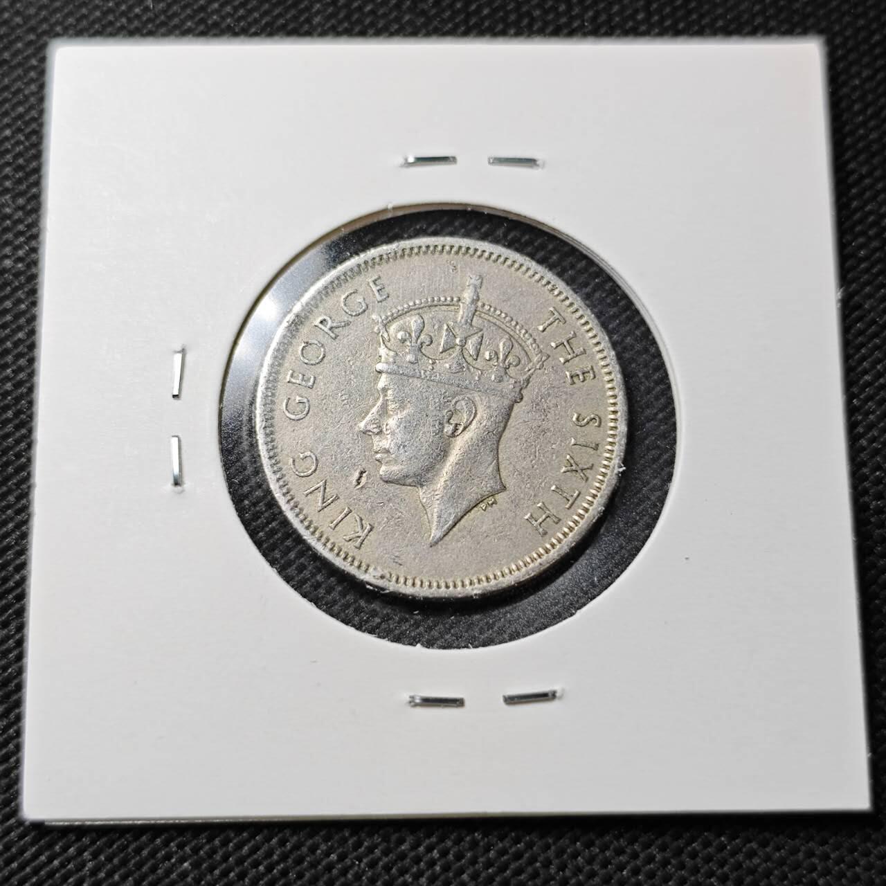 KK钱币收藏小铺  第362场  2月预留时间 周末发货  1950英属毛里求斯1/2卢比