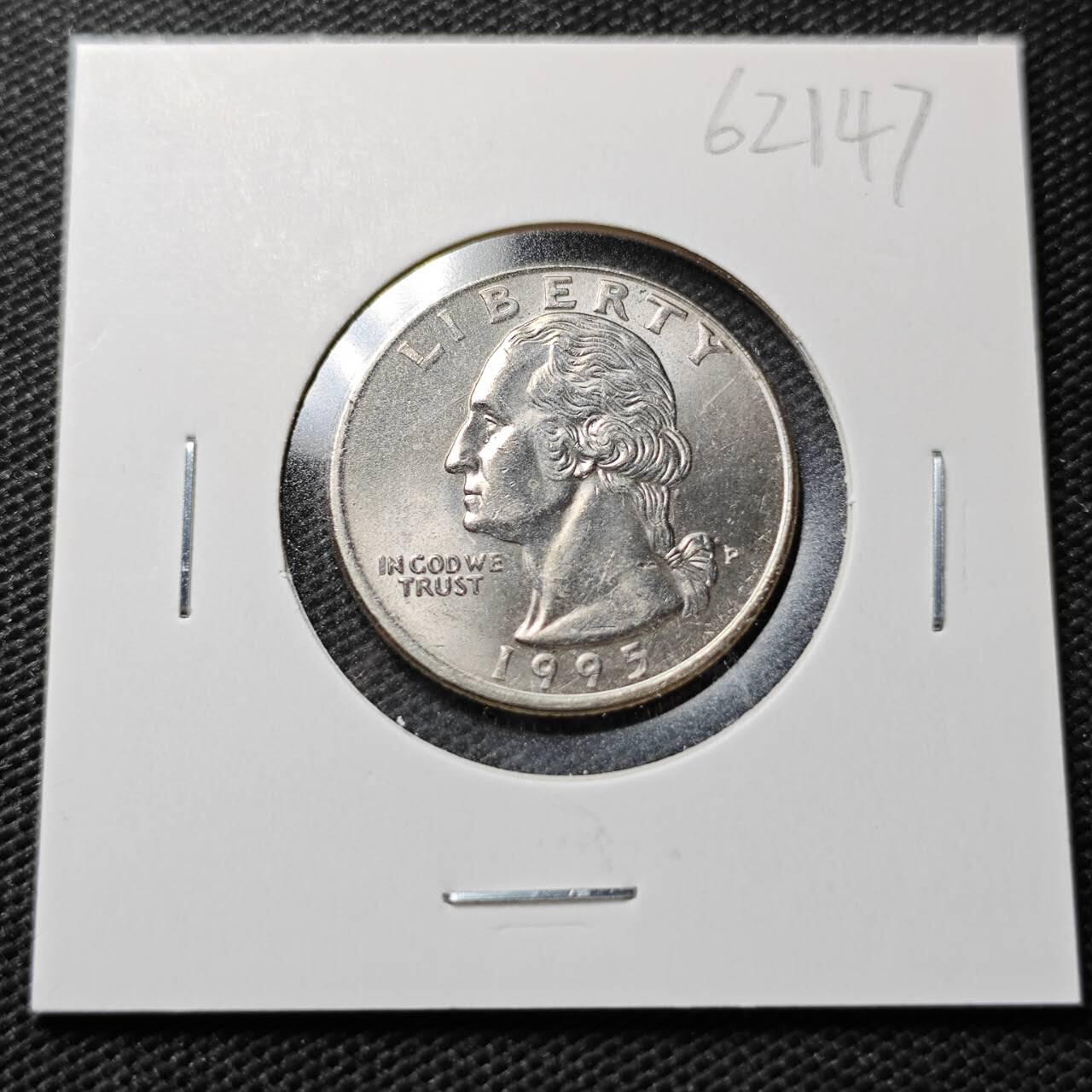 KK钱币收藏小铺  第362场  2月预留时间 周末发货  1995美国25分