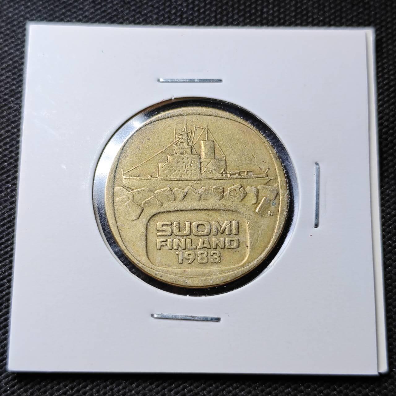 KK钱币收藏小铺  第361场  2月预留时间 周末发货  1983芬兰5马克破冰船