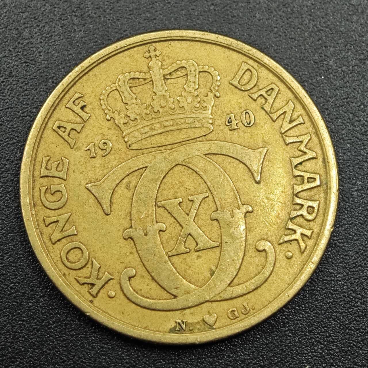 【淘币小摊】实时拍第七百八十一拍   散币场   满百包邮可预留二周 每周一统一发货   丹麦1940年1克朗铜币