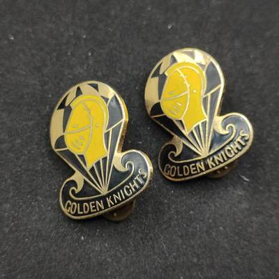 0元起拍勋章 第306期 咸鱼国勋章拍卖专场 11月2日（周日）下午6：00开始 - 稀少 美国陆军金骑士表演队领章一对