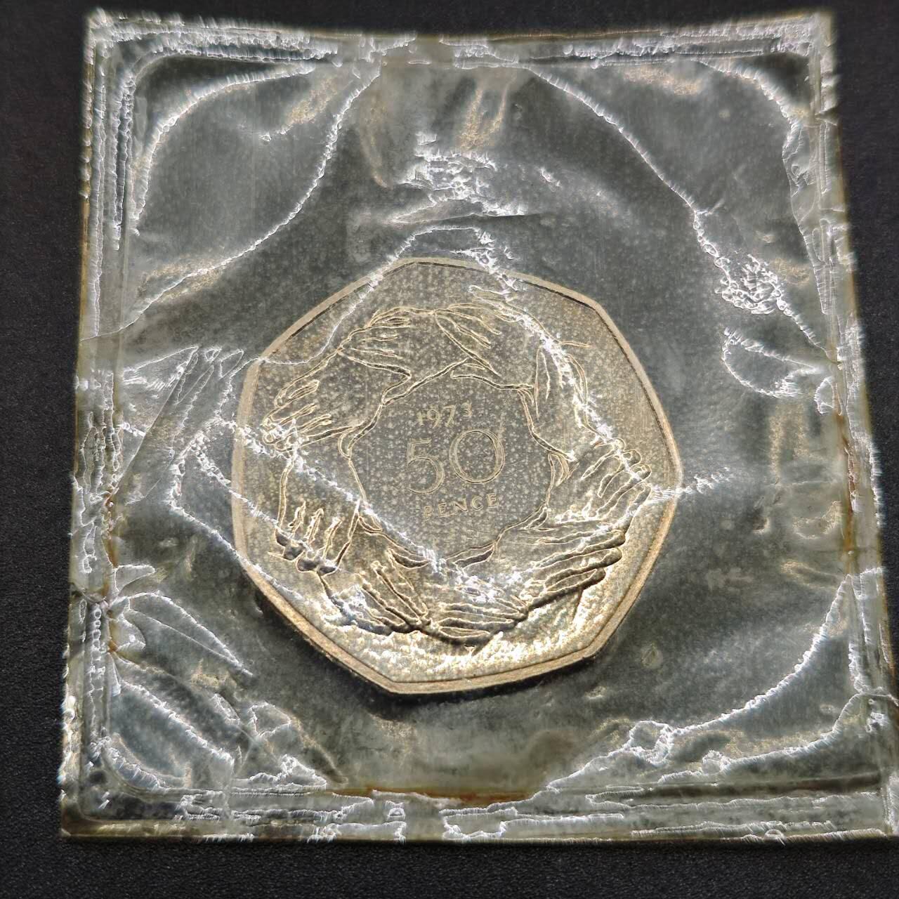【淘币小摊】实时拍第七百八十一拍   散币场   满百包邮可预留二周 每周一统一发货   英国1973年50便士入欧精制纪念币