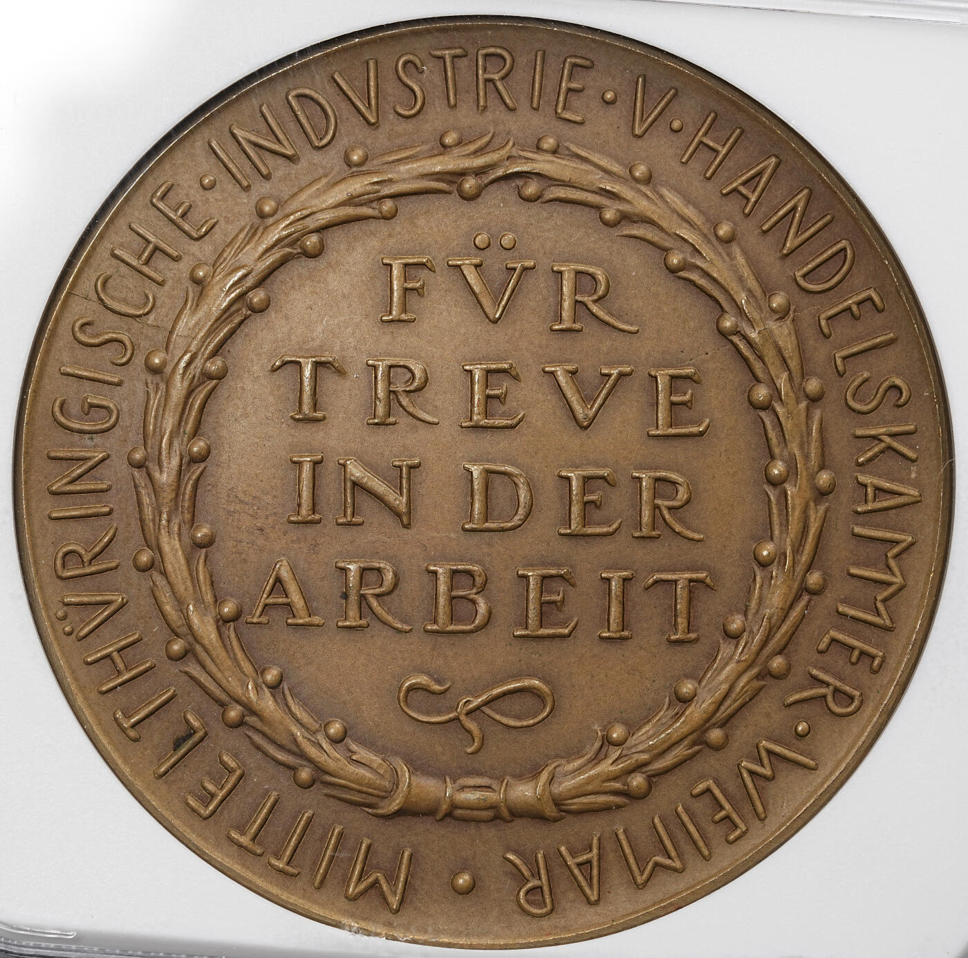 修遠堂世界钱币第九十一期 NGC MS64BN 魏玛政府时期-图林根景观大铜章 大名家卡尔歌茨作品