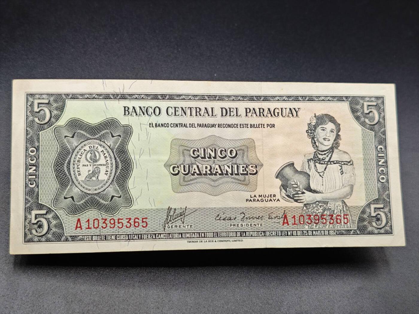 【淘币小摊】实时拍第七百八十二拍   无佣金纸币福利场   满百包邮可预留二周 每周一统一发货   巴拉圭5瓜拉尼