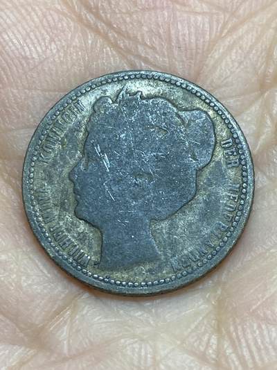 2025年第一百二十场(总第一百四十六场）外国好品散币(免佣金) - 少见–荷兰🇳🇱25分银币(威廉明娜女王，少女时期，640银)