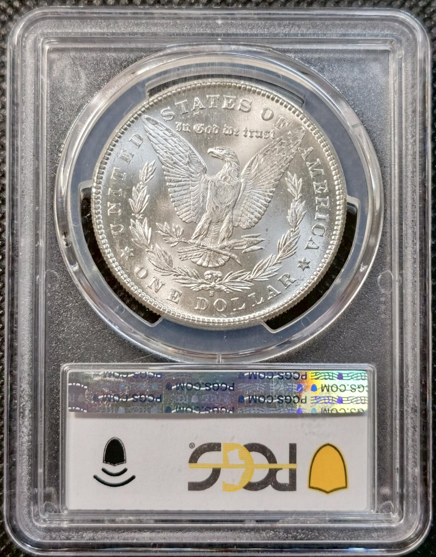 甄臻铺-世界币章拍卖（第37期），送拍享返佣金等优惠多多 PCGS-MS63 1878年S版摩根，摩根首年打制极好，地板PL质感