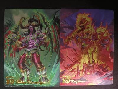 花开卡拍第45期（11月2号周日截拍，品控勿拍!!!拍品不寄存，运费5元，自制卡难免瑕疵，可能存在轻微撞角爆边等出厂瑕疵，品控介意勿拍！） - 奇点魔兽世界粗闪 两张