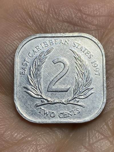 2025年第一百二十场(总第一百四十六场）外国好品散币(免佣金) - 东加勒比1997年2分(伊丽莎白二世中年花冠)