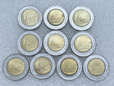 第一海外回流一元起拍收藏 散集专场  第260期 - 意大利500里拉双色币 10枚 带光好品