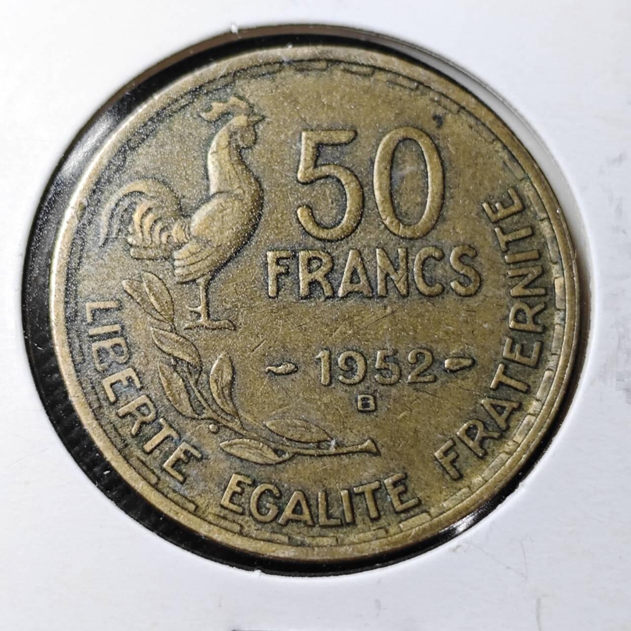 KK钱币收藏小铺  第362场  2月预留时间 周末发货  法国50法郎